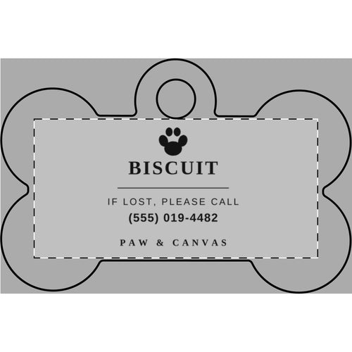 Custom engraved pet ID tag, view 2