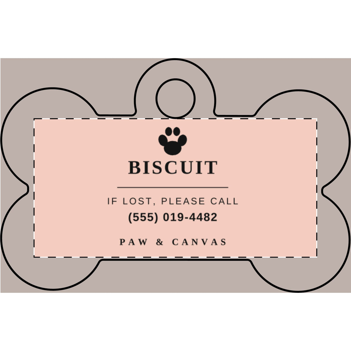 Custom engraved pet ID tag, view 3