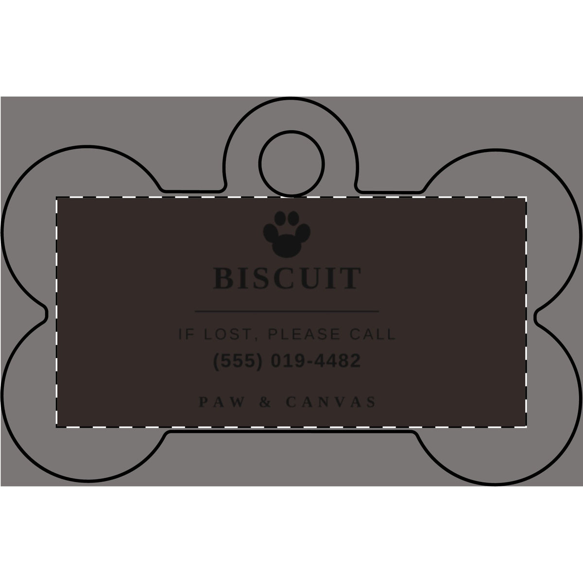 Custom engraved pet ID tag, view 4