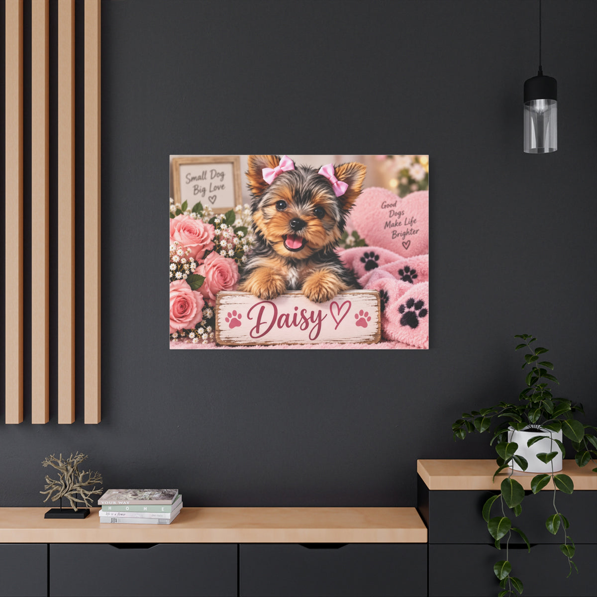 Custom pet portrait canvas wall art, view 3