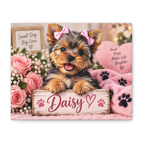 Custom pet portrait canvas wall art