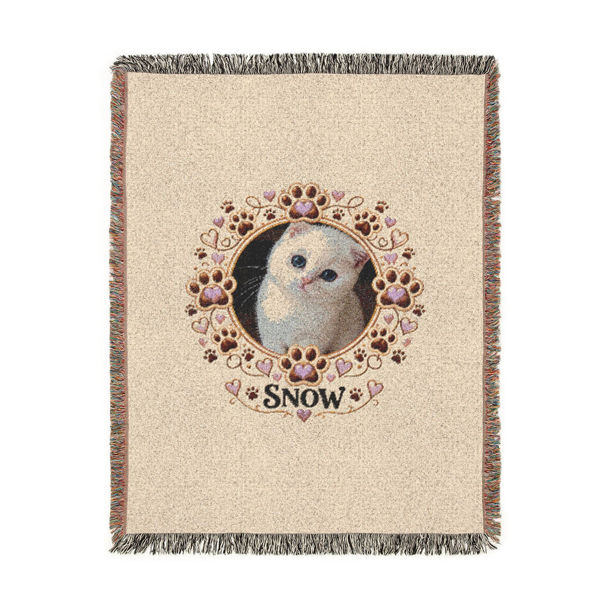 Custom woven photo blanket