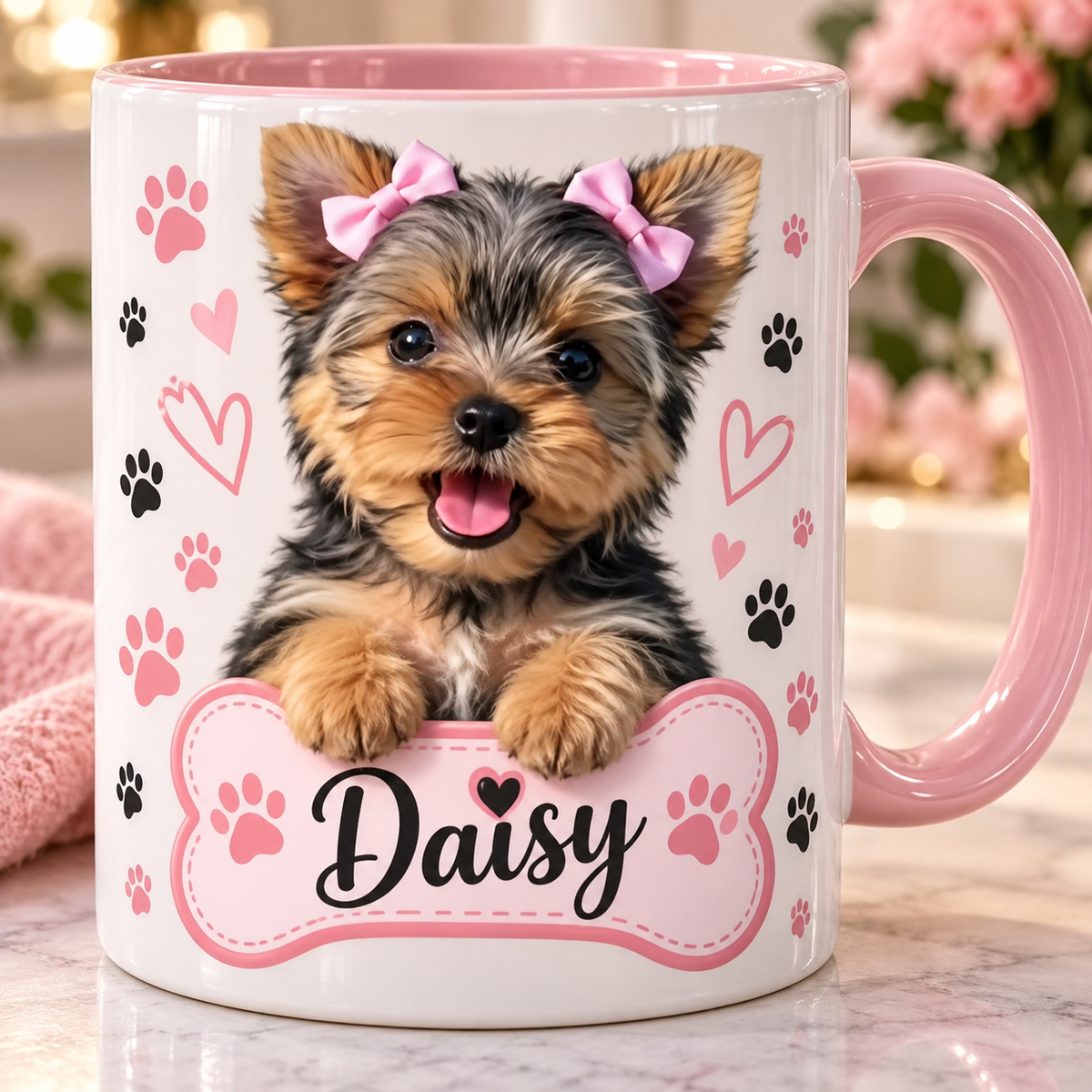 Personalized two-tone pet photo coffee mug, view 4