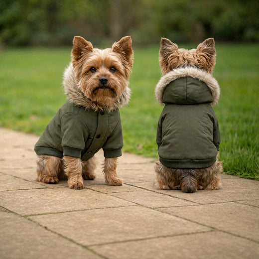 Dog parka jacket with hood
